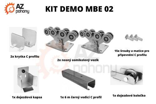 KIT DEMO MBE 02 - sestava pro samonosnou posuvnou bránu až do 8 m průjezdu